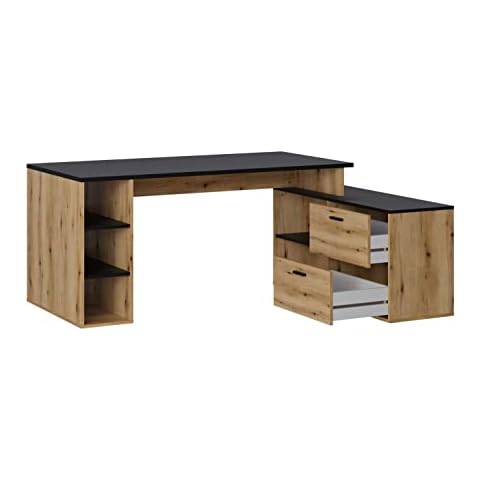 Bureau d'angle PEGANE en mélamine Cover