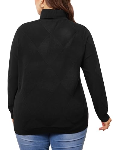 Agnes Orinda Plus Size Pullover Sweaters for Women Lightweight Long Sleeve Turtleneck Novelty Sweater4
