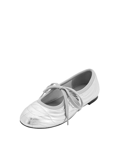 JW PEI Women's Erika Topstitching Lace-up Ballet Flats