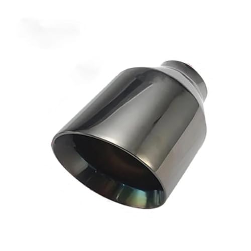 OESUP Silenciador 63mm Garganta Cola 114mm Inclinado Salida Doble Pared Punta Escape Acero Inoxidable Extremo Tubo Negro Y Azul Tubo De Cola De Coche(HODM2027d)