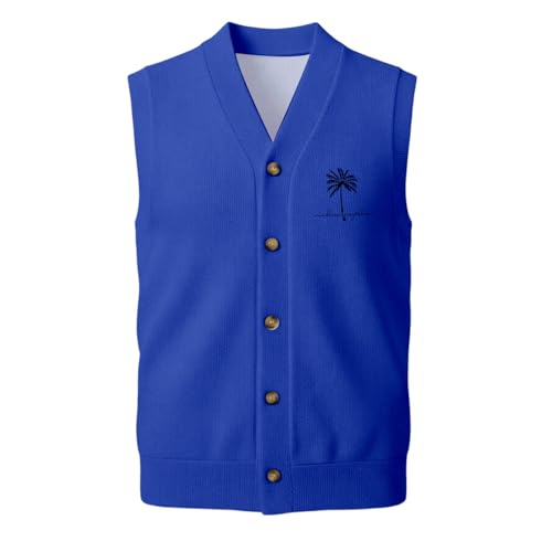 Débardeur homme à boutons devant respirant style business casual bleu L