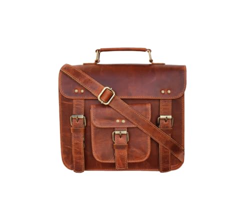 Jaald 28 cm Petit Mallette Sac de Passeport Sac Serviette Messenger À Bandoulière Épaule en Cuir pour Ipad Portable Business Voyage Cadeau Homme Et Femme...