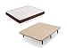 HOGAR24 ES Cama Completa - Colchón Viscobrown Reversible + Base Tapizada 3D + 6 Patas de 32cm, 135x190 cm