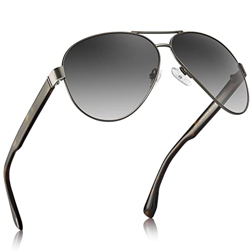 AVAWAY Pilot Police Military Army Sunglasses Mens Womens UV 400 Protection Metal Oval Acetate Category 3 Sun Shades Sunnies