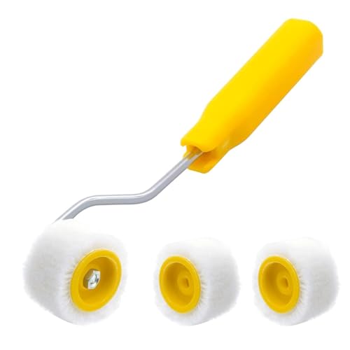 Petit Rouleau Peinture 2 cm avec 2 Rouleaux de Rechange Border Retoucher en Laine Mini Rouleau Peinture Kit de Rouleaux de Peinture pour Peindre, Réparer les...