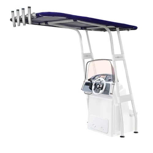 Oceansouth Heavy Duty T-Top - Ø1 3/4'' Aluminum Frame (White Powder Coated, Navy Blue)