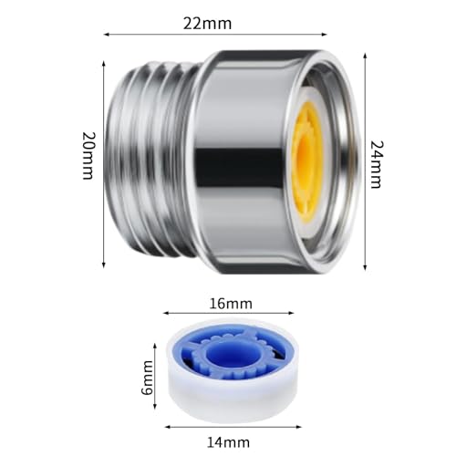 lcyen 2Pack Shower Flow Restrictor, 4, 4.5, 7, 9L/min Flow, Chrome Finish, Brass Material - Image 2