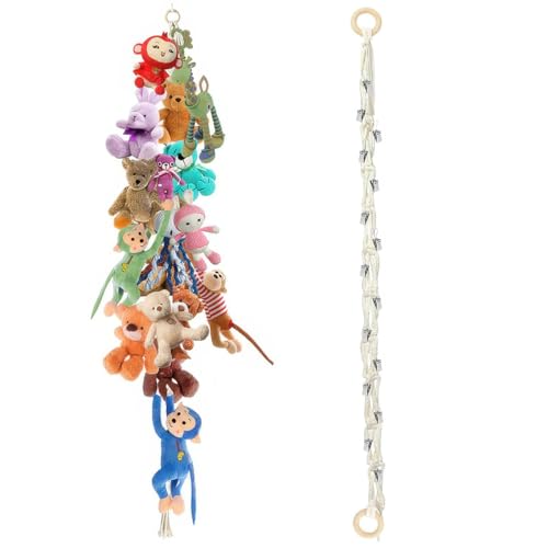 2 Piezas Organizador Peluches con 40 Pinzas de Metal