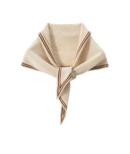 Women Cashmere Triangle Scarf Small Shawl Neck Warmer Applique Stripes Spring Multipurpose Cowl Pashmina Soft Knit3