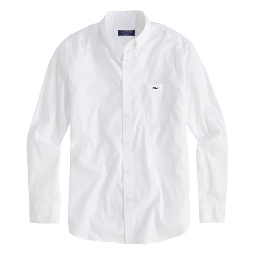 vineyard vines Men's Shoreline Solid Perfect Wash Poplin Shirt