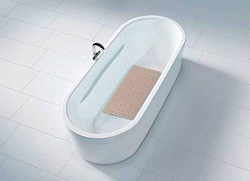 WENKO Rocha Shower Mat Taupe with Extra Many Suction Cups Natural Rubber, Natural Rubber, brown, 70 x 40 cm