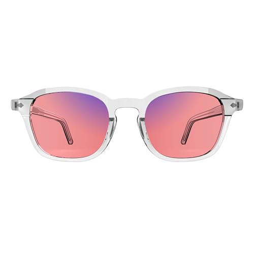Image of Eclat Crystal White FL41 Tinted Blue Block Migraine Glasses for Migraine, Light Sensitivity, and Photophobia Relief