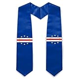 OnePlum Graduation Stole Class of 2026, Cape Verde Flag Graduation Sash Unisex Adult 72" Long for Study Abroad International Students