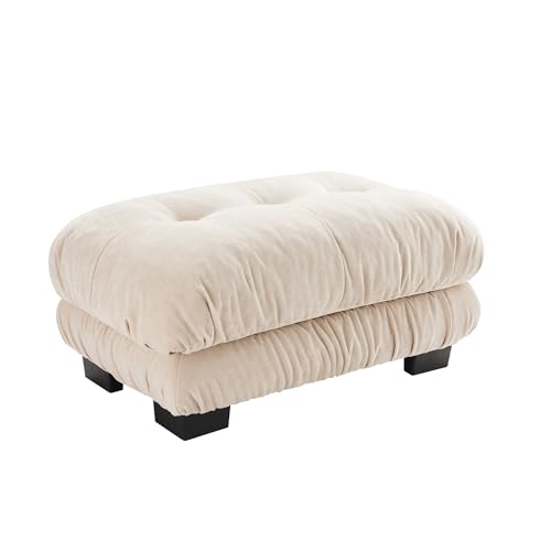 Image of SoarFlash Velvet Sectional Sofa Ottoman, Camel