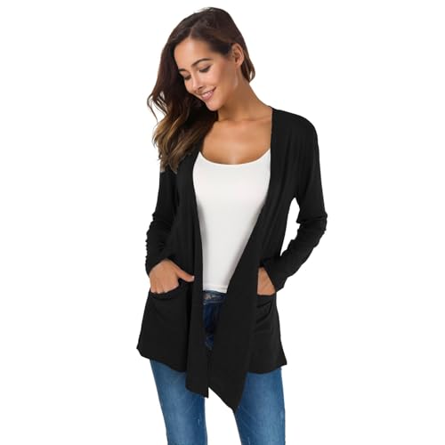 TownCat Elegant Casual Cardigan Long Strickjacke für Damen Mit Taschen Dünn Sitzender Lässiger Langärmeliger im Freien Vielseitige Farben Für Den Tägliches Tragen
