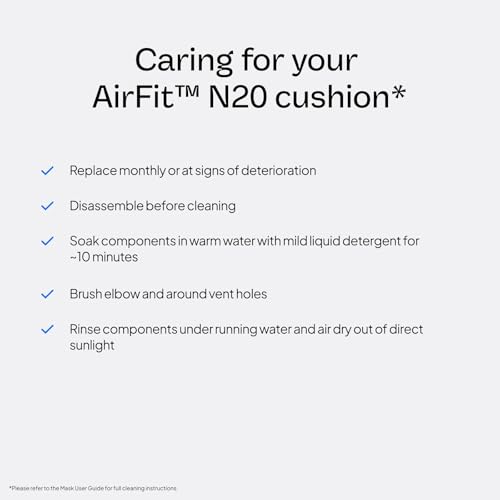 Image of ResMed AirFit N20 Cushion - Nasal CPAP Mask Cushion Replacement - InfinitySeal Design - Soft Silicone - CPAP Accessories - Small