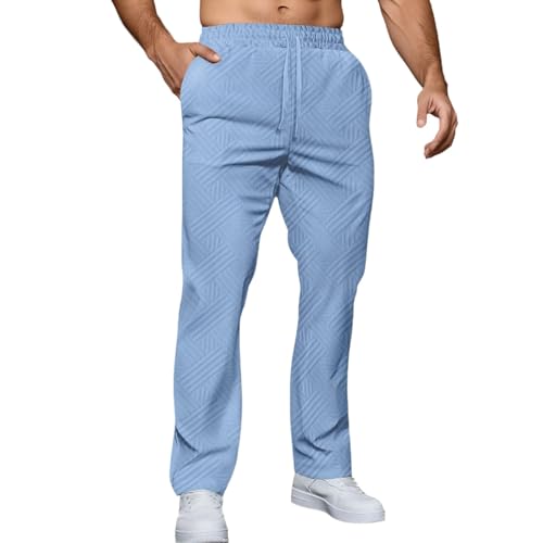 Europe and The United States Men's New Casual Drawstring Loose Casual Solid Color Pockets Sports Little2