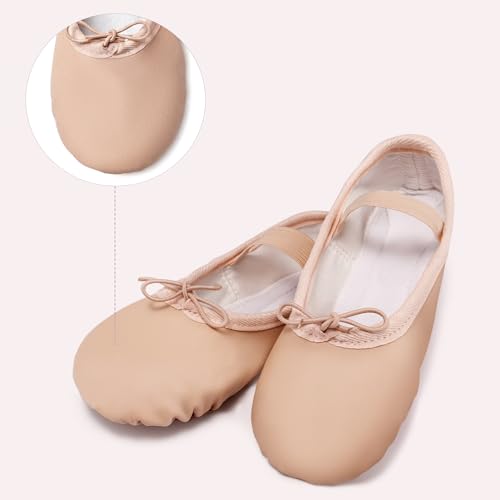 Image of Dynadans Kids PU Ballet Slippers for Girls Boys Toddler Big Kid | PU ballet slippers, pre-sewn elastic. Soft flexible sole. For girls, boys, toddler & big kid. Ideal for ballet, yoga, recital