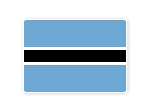 Sticker drapeau BOTSWANA botswanais 10cm(S) - 28cm(XL) autocollant bord blanc (taille S : 10cm x 7cm)