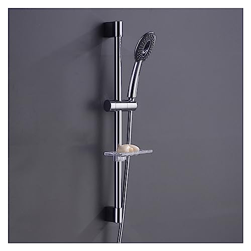 Barre coulissante de douche kit support chromé avec pomme de douche à main