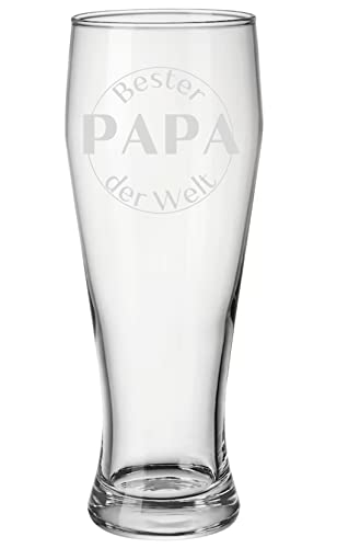 Bierglas 500ml mit Gravur Bester Papa - Geschenkidee Papa - Weizenbierglas - Geburtstagsgeschenk - Bester Papa der Welt - Vatertagsgeschenk (Bester Papa Bier) Cover
