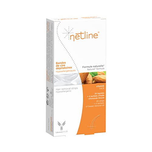 Netline Bandas depilatorias hipoalergénicas Cara, talla L 38/40, 250 ml