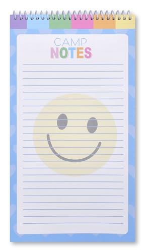 Image of iscream Fold and Send Girls Stationery Card Pad with Seals - Camp Notes | 40 Pack, Cute Design, Spiral Bound, Large 10.5 inch x 5.75 inch Cards, Coordinating Sticker Sheets, Fold and Send, Summer Camp Ready