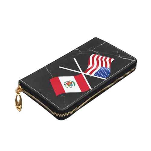 American And Peru Flag Wallet Card Bag4
