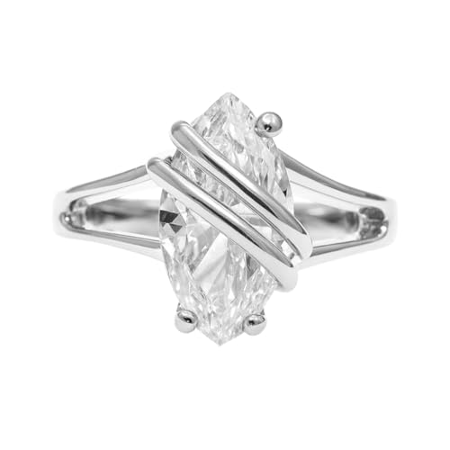 Solitaire contemporain en argent et zirconium pour sublimer vos tenues de bureau