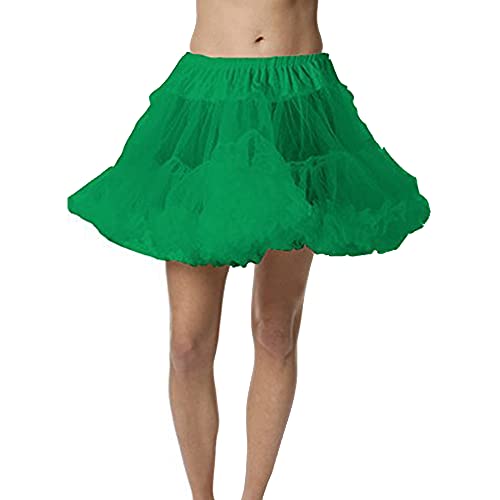 BellaSous Luxury Adult Woman Flirt Length 15" Sexy Tutu Skirt for Halloween, Vintage Style and Festive Crinoline(Kelly,One size)