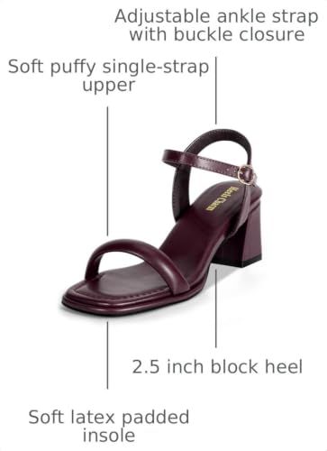 Image of Women's Chunky Block Heeled Sandals Open Toe Strappy Heel