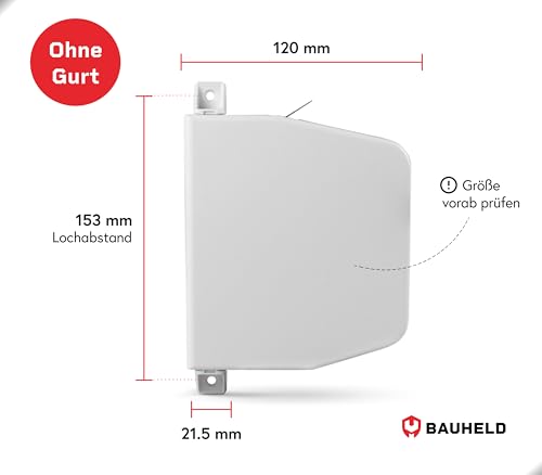 BAUHELD Rolladen-Gurtwickler Aufputz 14mm ohne Rolladengurt Mini - Weiß – Ansicht 2