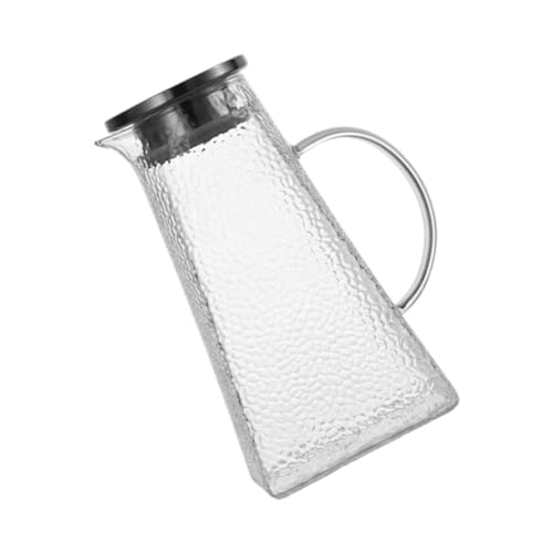 Hohopeti Jarra de Vidrio con Tapa para Bebidas Almacenamiento Doméstico Seguro Jarra para Agua Fría y Jugos Cocina y Restaurante