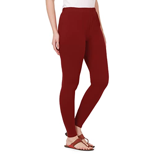 Image of Pure Cotton Ankle Length Women Skinny Leggings Combo-Pack of 3