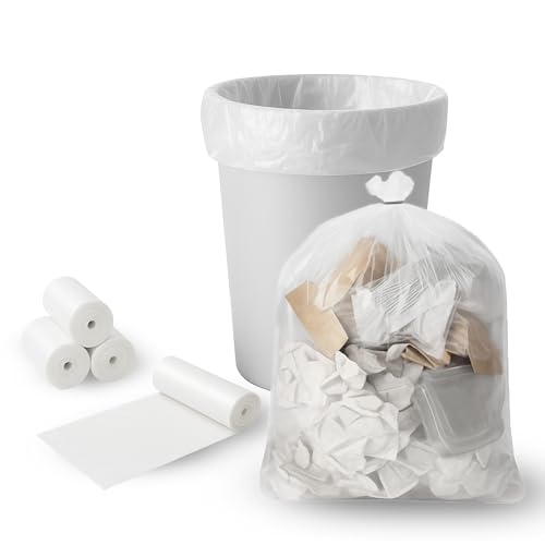 710 Gallon Clear Trash Bags (200 Count) Small Kitchens Bathrooms Offices and Breakrooms 6-micron disposable liners; Leak-Resistant Wastebasket Bags for Home and Light Commercial Use