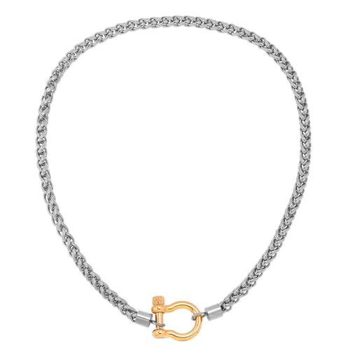 Wolentty Heavy Screw Anchor Shackle Wheat Necklace 18.5