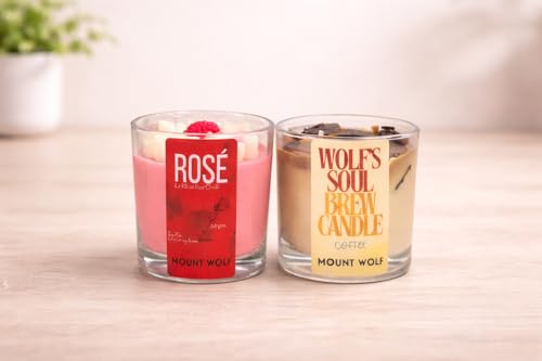 Image of Luxury Duo Scented Candle Gift Set - Rich Coffee Latte & Velvet Rose Fragrance | Premium Home Decor, Romantic Ambience, Party & Celebration Candles with Elegant Gift Box