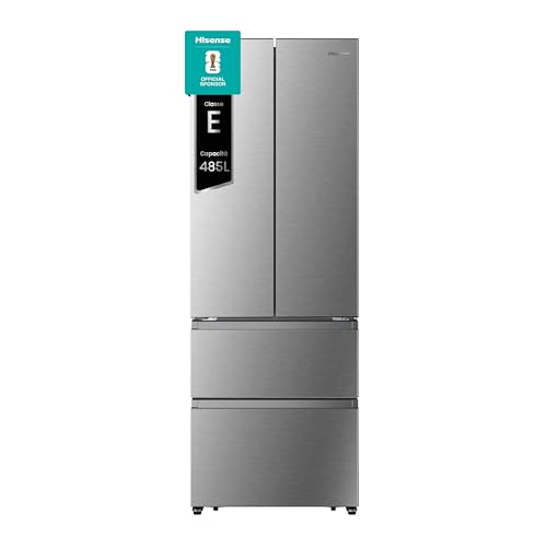 Hisense RF632N4BCE Frigorifero French Door, 485 Litri, Ridotta Profondità 70 Cm, Inox, Total No Frost, Classe Energetica E