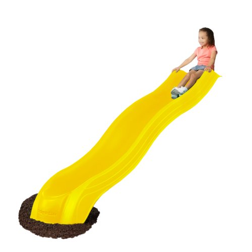 Swing-N-Slide 9' Alpine Wave Slide Plastic Slide Attachment for 5 foot Deck Heights- for outdoor swing sets and playhouses, Yellow