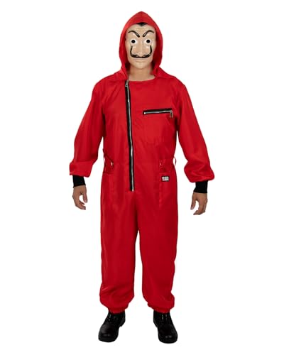 Funidelia Disfarce oficial da casa de papel para homem e mulher, inclui macacão e máscara, tamanho S - M, padrão - fato para adultos para festas, carnaval e Halloween