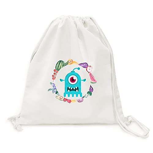 Sac en tissu fruits et légumes pliable univers et alien bleu au marché
