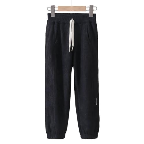 BILIKEYU Boys Girls Cotton Sweatpants Drawstring Elastic Waist Fleece Lined Winter Pants with Pockets for Kid 32