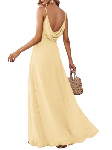Ever-Pretty Women's Backless Spaghetti Strap Bridesmaid Dresses Chiffon Empire Waist Summer Formal...