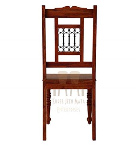 Image of Solid Sheesham Wood Dining Chair Set of 2 | Solid Wood Dining Chairs | Wooden Dining Chairs for Home and Living Room | Study Chairs | Wooden Set of 2 Chairs | Honey Oak Finish