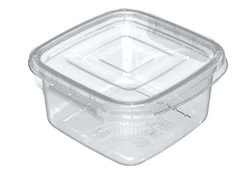 POTE QUADRADO MEDIO C/TRAVAS 860 ML TRANSPARENTE