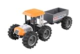 fischertechnik Tractor 576107 edukacyjny zestaw konstrukcyjny, traktor z przyczepą, do montażu dla dzieci od 7 lat, kolor pomarańczowy