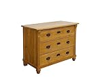 Antike Kommode aus Weichholz mit 3 Schubladen| Halbschrank Wäschekommode | B: 106 cm (11084)