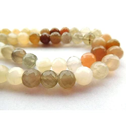 Gemstone beads multi moonstone de 8-8.5 MM en collier de perles rondes facettées 18"