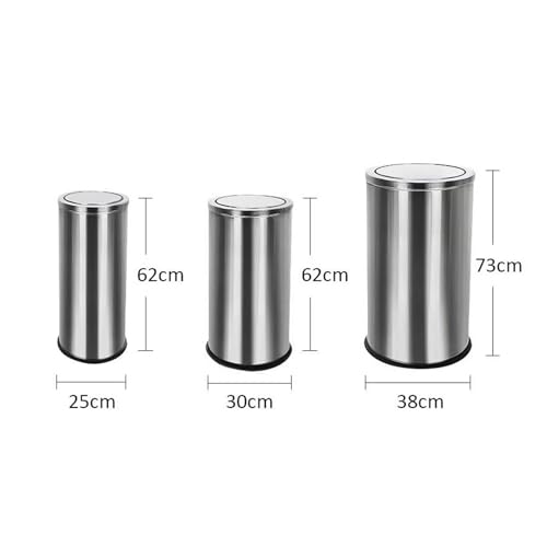 Papelera de baño de acero inoxidable compacta con tapa basculante 3
