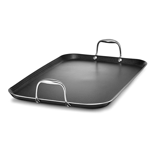 Comparison: Best Two Burner Griddle 7 HexClad Hybrid Nonstick Double Burner Griddle, Stay-Cool Handles, Dishwasher-Friendly, Oven-Safe Up to 900°F, Induction Ready, Compatible with All Cooktops